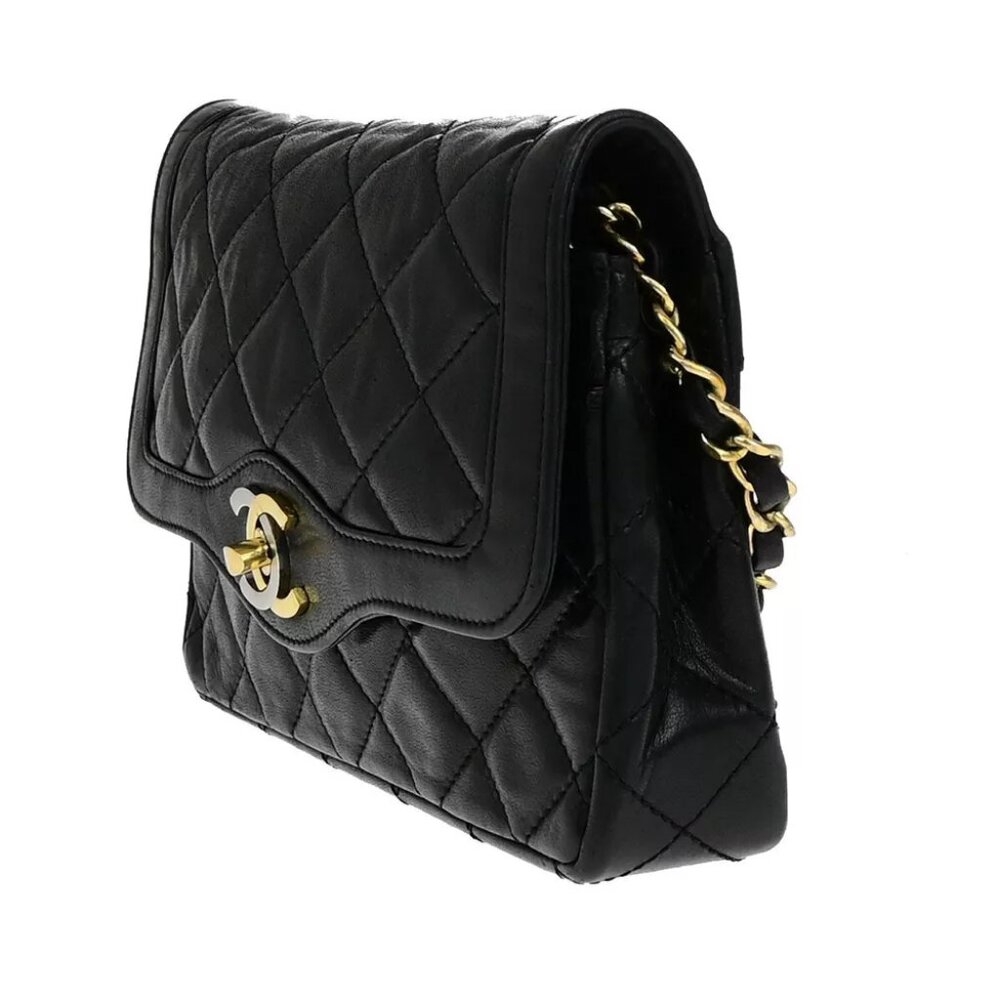 CHANEL PARIS CC Matelasse Chain Mini Shoulder Bag Leather Black Vintage 307RK039 - Picture 2 of 12